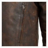 Men Hunt Club Distressed Vintage Cafe Racer Motorcycle Biker Concealed Carry Leather Jacket