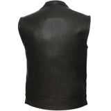 Men's Classic Zippered Biker Style Classic Motorcycle Leather Vest