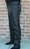 MEN RIDING BIKER MOTORCYCLE LEATHER CHAPS S-6XL