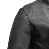 Men's Black Moto Bomber Style Motorcycle Leather Jacket (Copy)