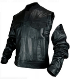 Men Motorcycle Removable Sleeves Vest Concealed Carry Biker Leather Jacket